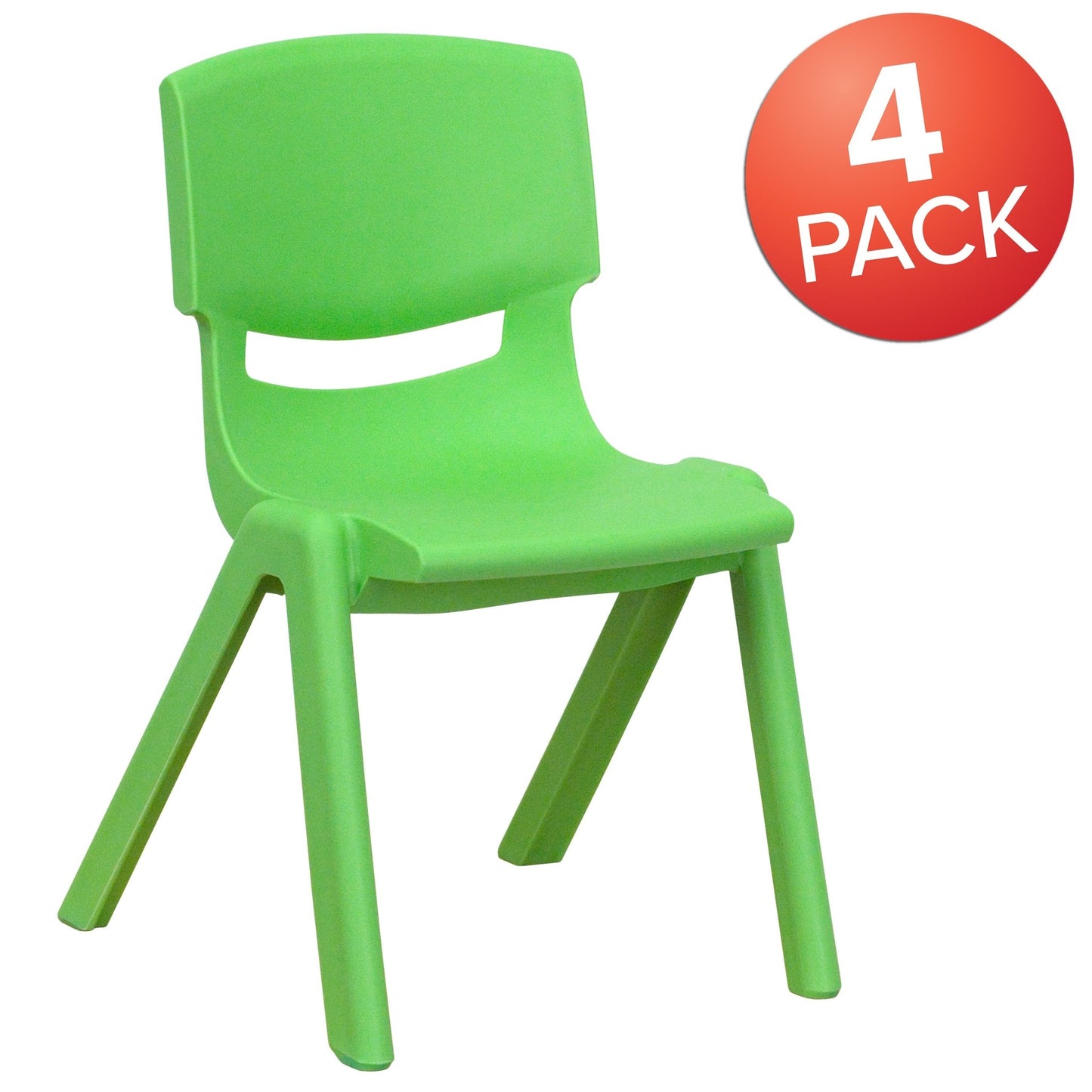 Whitney 4 Pack Plastic Stackable School Chair with 12'' Seat Height - SchoolOutlet