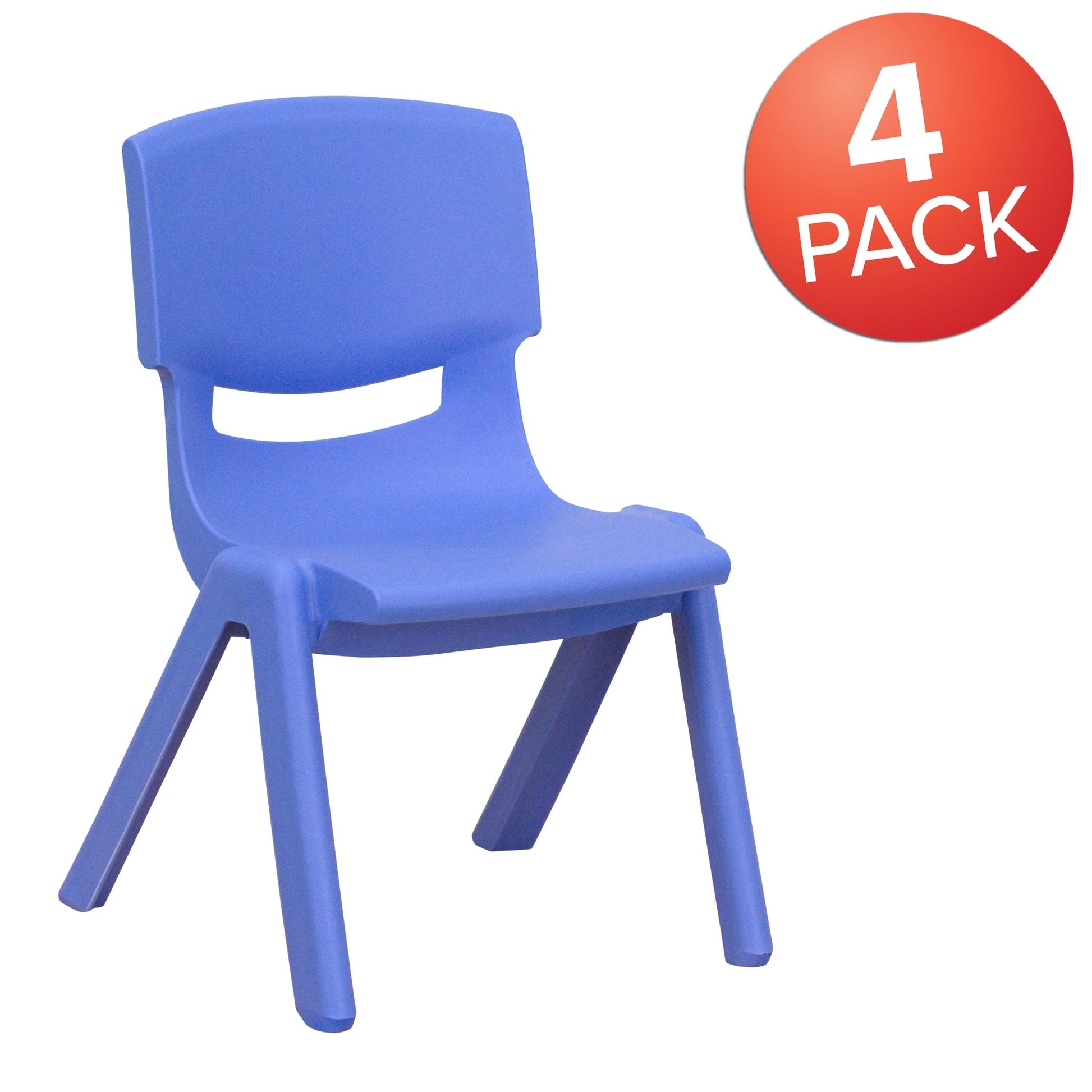 Whitney 4 Pack Plastic Stackable School Chair with 10.5'' Seat Height - SchoolOutlet