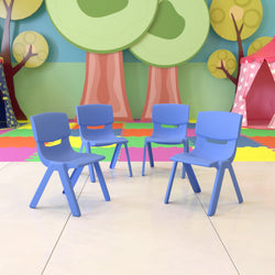 Whitney 4 Pack Plastic Stackable School Chair with 10.5'' Seat Height