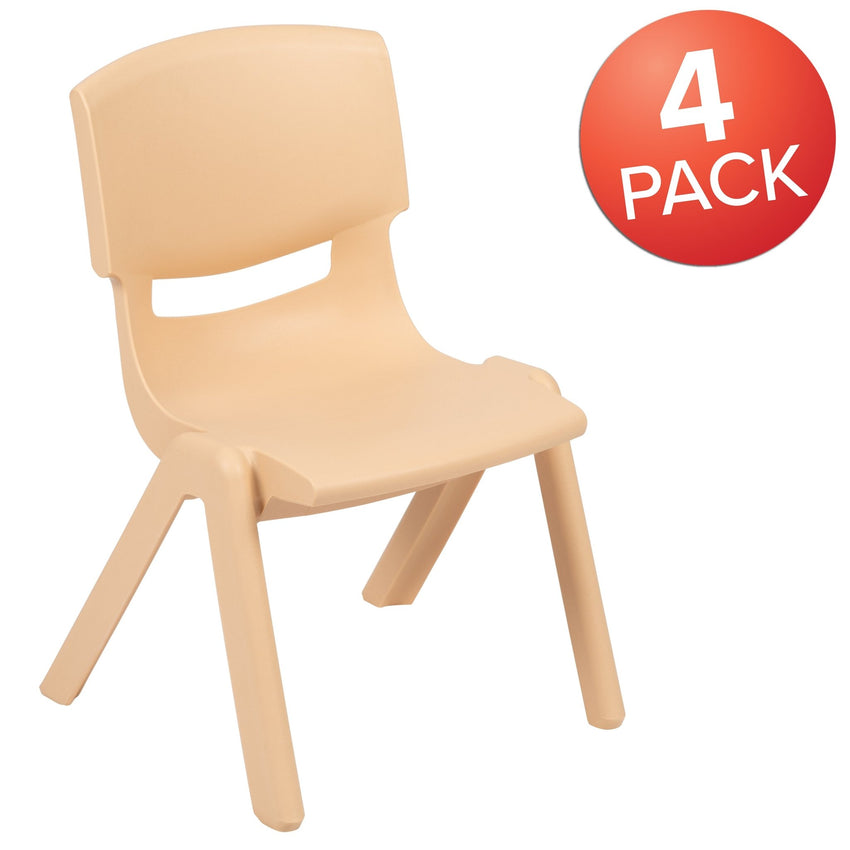 Whitney 4 Pack Plastic Stackable School Chair with 10.5'' Seat Height - SchoolOutlet
