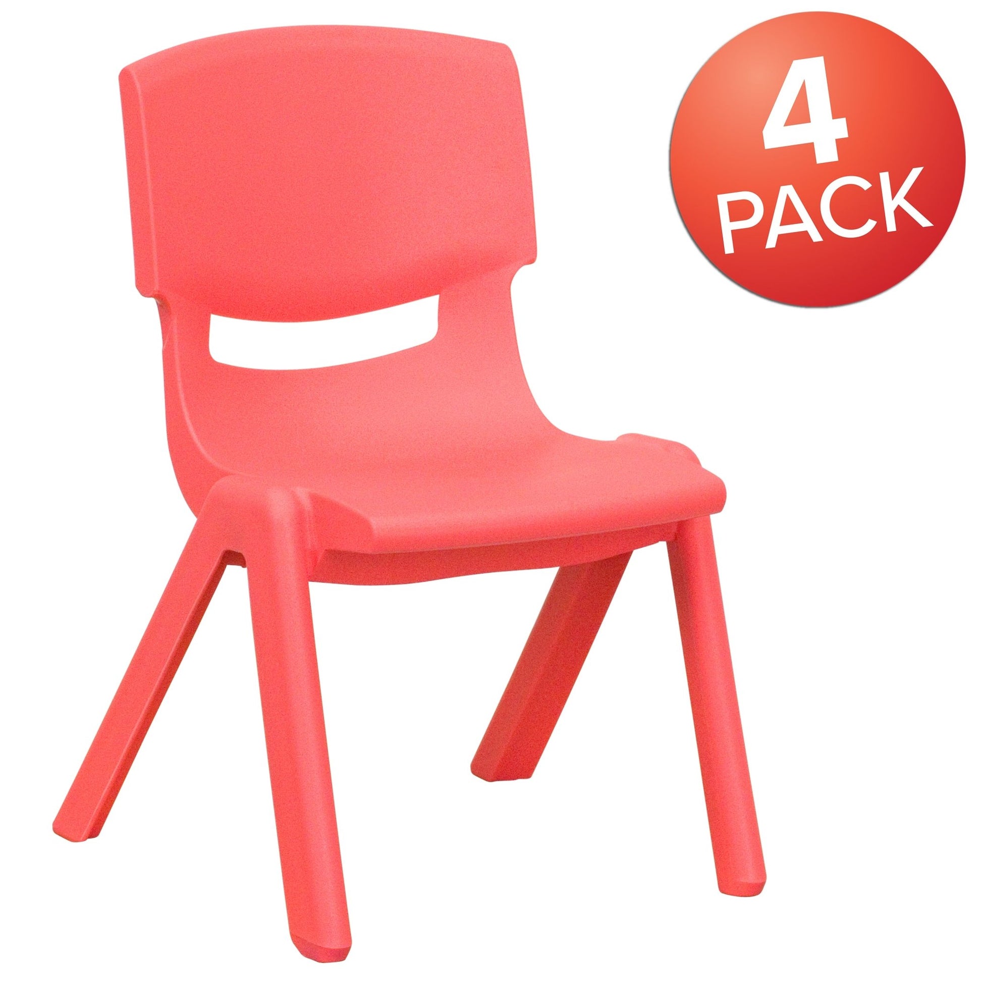 Whitney 4 Pack Plastic Stackable School Chair with 10.5'' Seat Height - SchoolOutlet