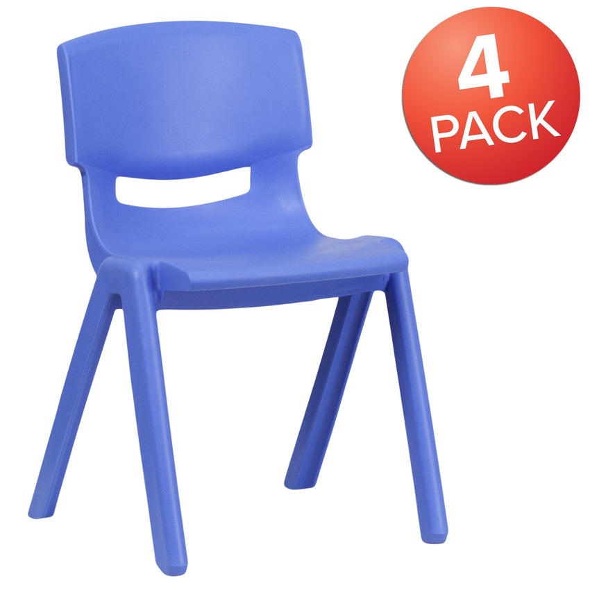 Whitney 4 Pack Plastic Stackable School Chair with 13.25'' Seat Height - SchoolOutlet