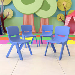 Whitney 4 Pack Plastic Stackable School Chair with 13.25'' Seat Height