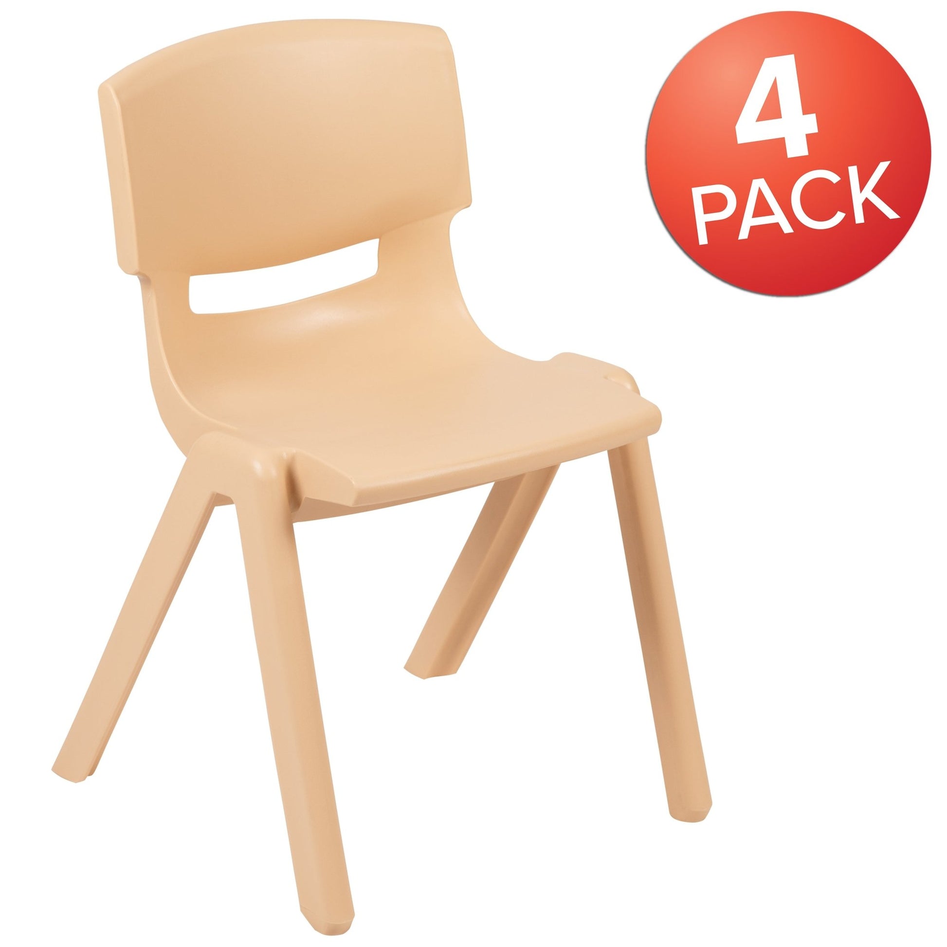 Whitney 4 Pack Plastic Stackable School Chair with 13.25'' Seat Height - SchoolOutlet