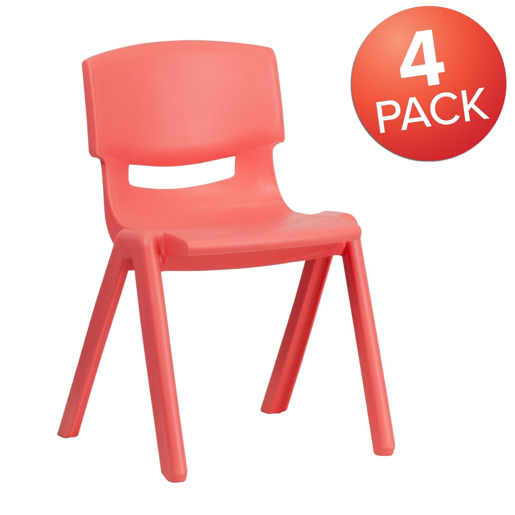 Whitney 4 Pack Plastic Stackable School Chair with 13.25'' Seat Height - SchoolOutlet