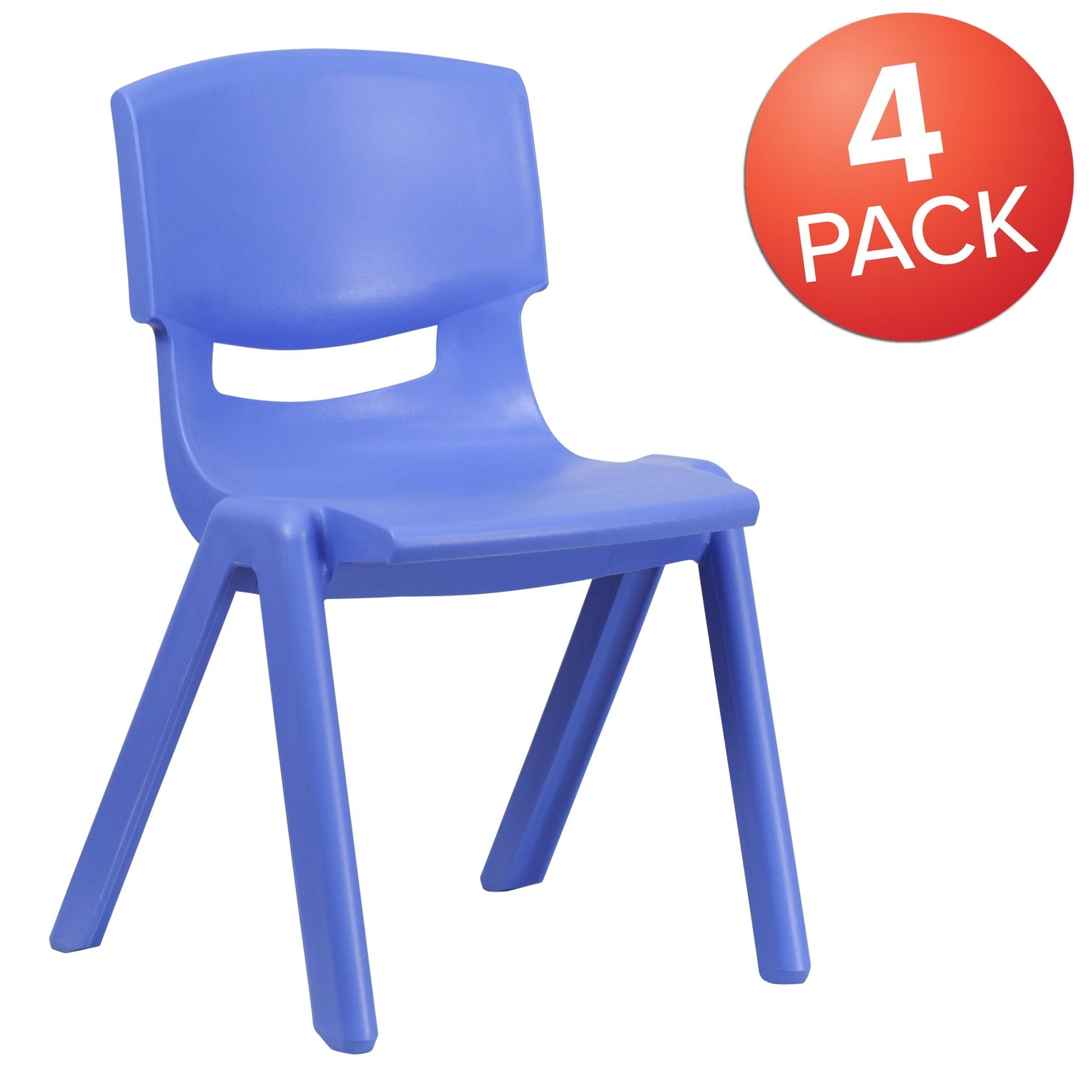 Whitney 4 Pack Plastic Stackable School Chair with 15.5'' Seat Height - SchoolOutlet