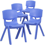 Whitney 4 Pack Plastic Stackable School Chair with 15.5'' Seat Height - SchoolOutlet