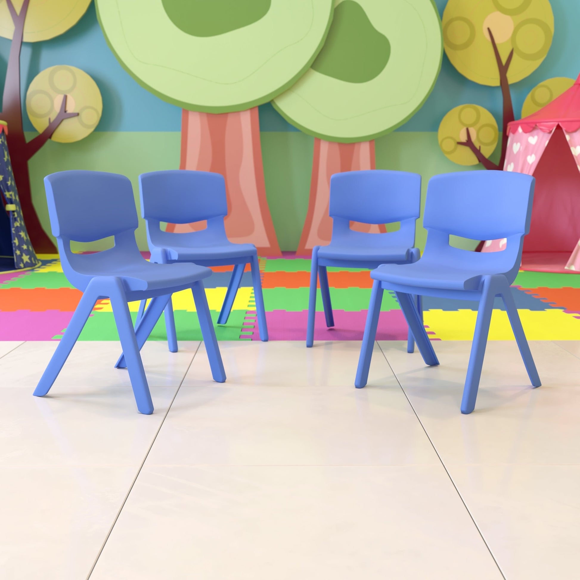 Whitney 4 Pack Plastic Stackable School Chair with 15.5'' Seat Height - SchoolOutlet