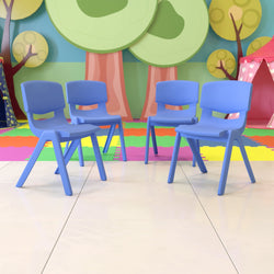 Whitney 4 Pack Plastic Stackable School Chair with 15.5'' Seat Height