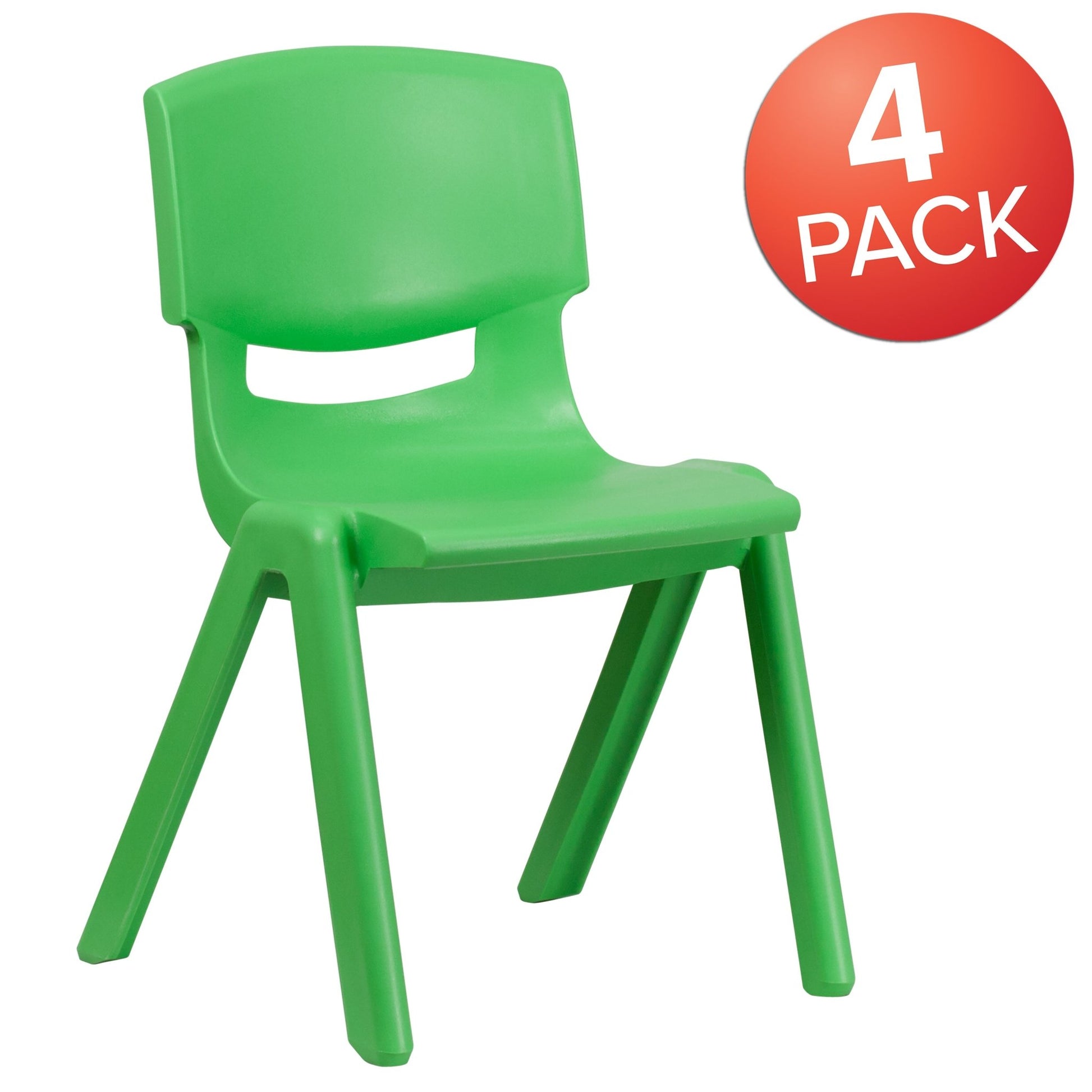 Whitney 4 Pack Plastic Stackable School Chair with 15.5'' Seat Height - SchoolOutlet