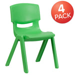 Whitney 4 Pack Plastic Stackable School Chair with 15.5'' Seat Height - SchoolOutlet