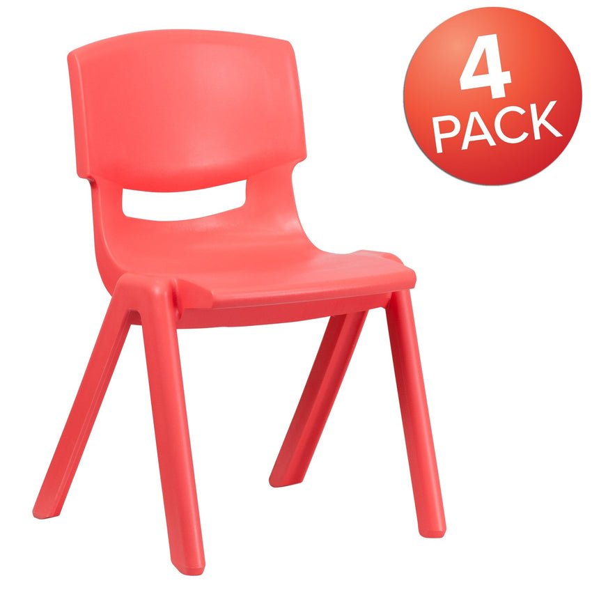 Whitney 4 Pack Plastic Stackable School Chair with 15.5'' Seat Height - SchoolOutlet