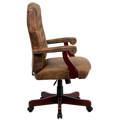 Flash Furniture Bomber Brown Classic Executive Office Chair(FLA-802-BRN-GG) - SchoolOutlet