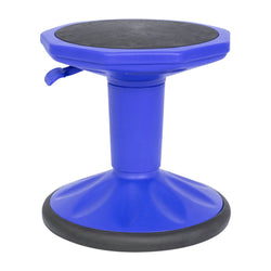Carter Adjustable Height Kids Flexible Active Stool for Classroom and Home with Non-Skid Bottom in Blue, 14" - 18" Seat Height
