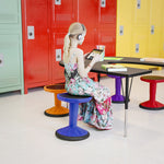 Carter Adjustable Height Kids Flexible Active Stool for Classroom and Home with Non-Skid Bottom in Blue, 14