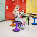 Carter Adjustable Height Kids Flexible Active Stool for Classroom and Home with Non-Skid Bottom in Blue, 14