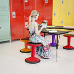 Carter Adjustable Height Kids Flexible Active Stool for Classroom and Home with Non-Skid Bottom in Blue, 14