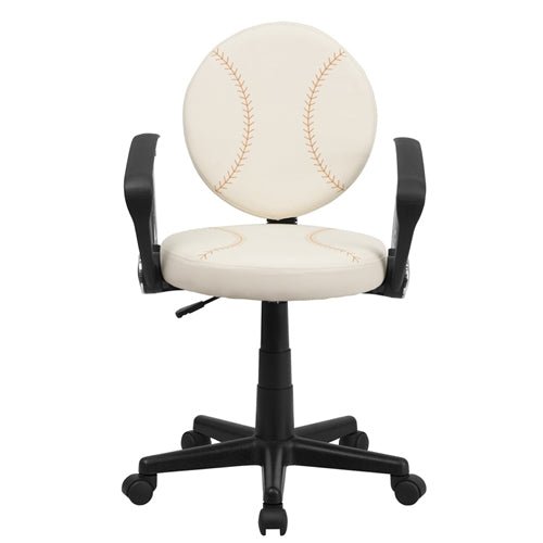 Flash Furniture Baseball Task Chair with Arms(FLA-BT-6179-BASE-A-GG) - SchoolOutlet