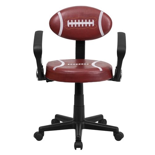 Flash Furniture Football Task Chair with Arms(FLA-BT-6181-FOOT-A-GG) - SchoolOutlet