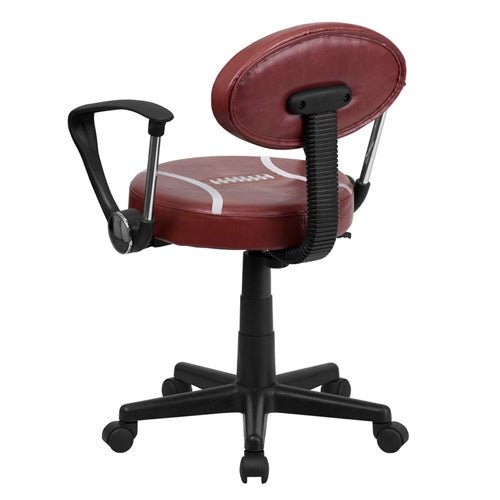 Flash Furniture Football Task Chair with Arms(FLA-BT-6181-FOOT-A-GG) - SchoolOutlet