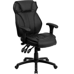 Flash Furniture High Back Black Leather Executive Office Chair with Triple Paddle Control(FLA-BT-9835H-GG)