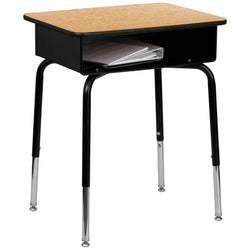 Billie Student Desk with Open Front Metal Book Box 24"W x 18"D x 22.25" - 31.25"H (FLA-FD-DESK)