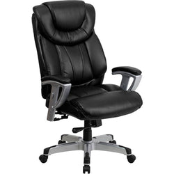 Flash Furniture HERCULES Series Big & Tall Black Leather Office Chair with Arms(FLA-GO-1534-BK-LEA-GG)