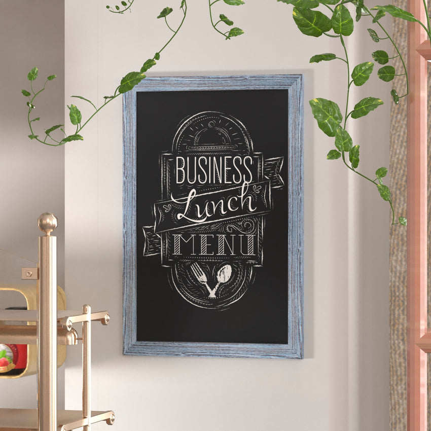 Canterbury 24" x 36" Wall Mount Magnetic Chalkboard Sign with Eraser, Hanging Wall Chalkboard Memo Board for Home, School, or Business - SchoolOutlet