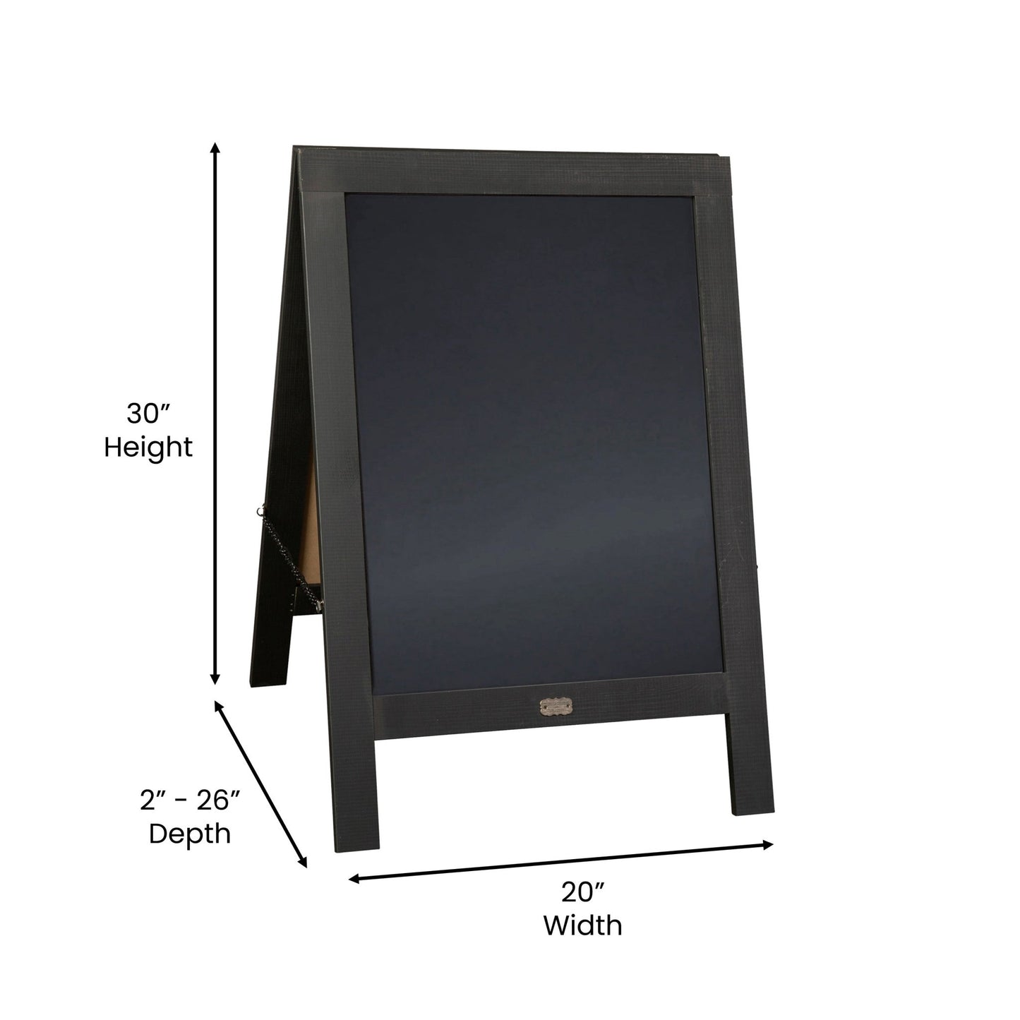 Canterbury 30" x 20" Vintage Wooden A-Frame Magnetic Indoor/Outdoor Chalkboard Sign, Freestanding Double Sided Extra Large Message Board - SchoolOutlet