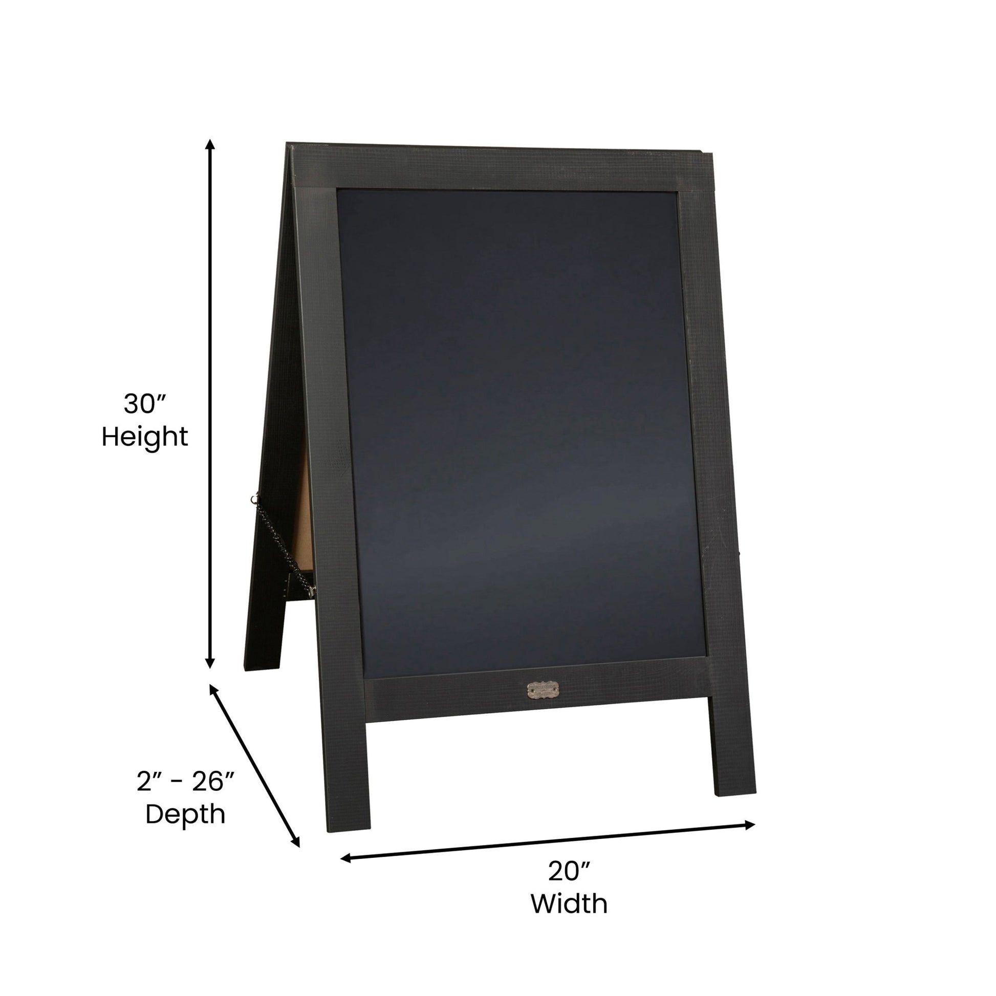 Canterbury 30" x 20" Vintage Wooden A-Frame Magnetic Indoor/Outdoor Chalkboard Sign, Freestanding Double Sided Extra Large Message Board - SchoolOutlet