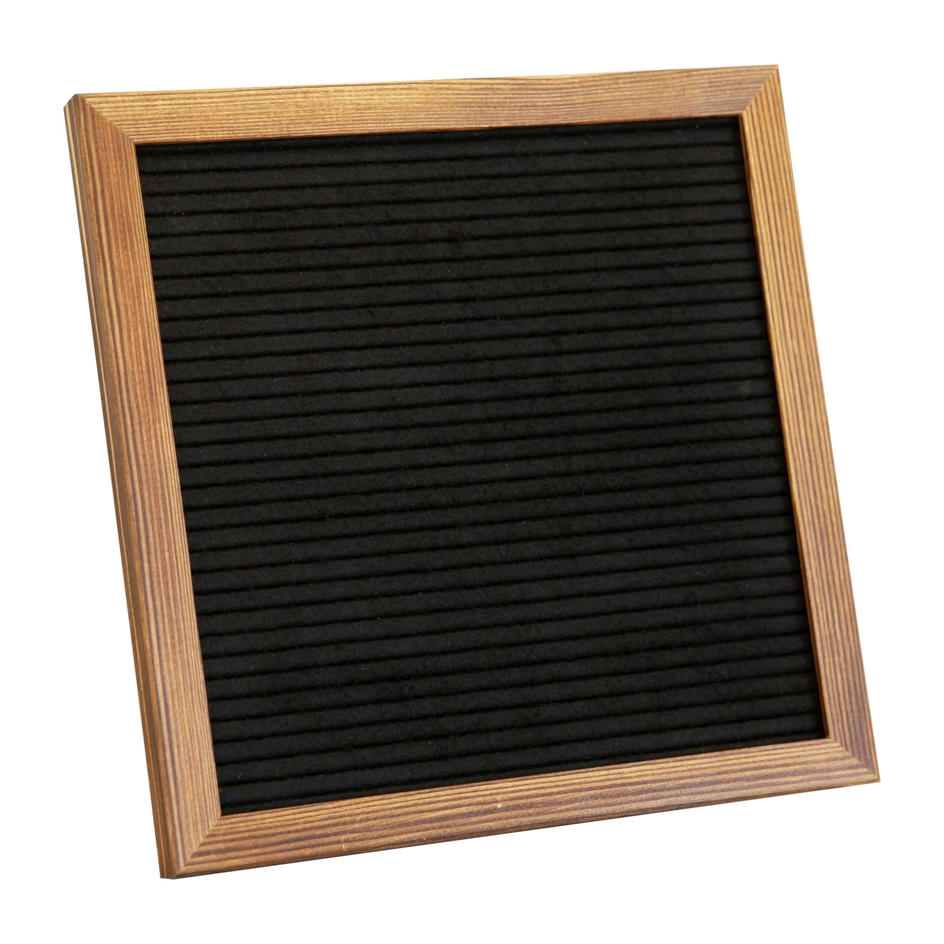 Gracie 10x10 Felt Letter Board with Wooden Frame, 389 PP Letters Including Numbers, Symbols and Icons, Canvas Carrying Case, Torched Wood/Felt - SchoolOutlet