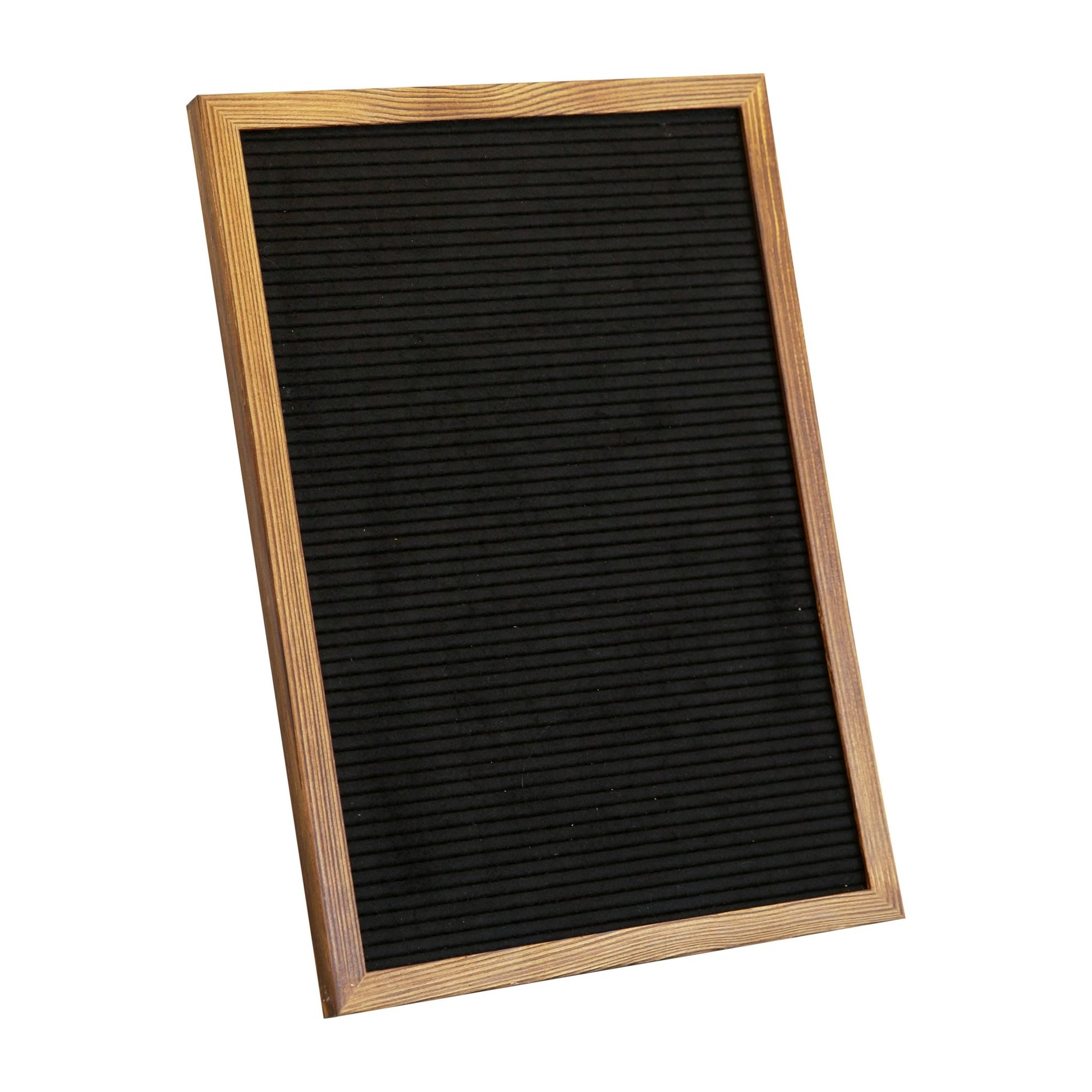 Gracie 12x17 Felt Letter Board with Wooden Frame, 389 PP Letters Including Numbers, Symbols and Icons, Canvas Carrying Case, Torched Wood/Felt - SchoolOutlet