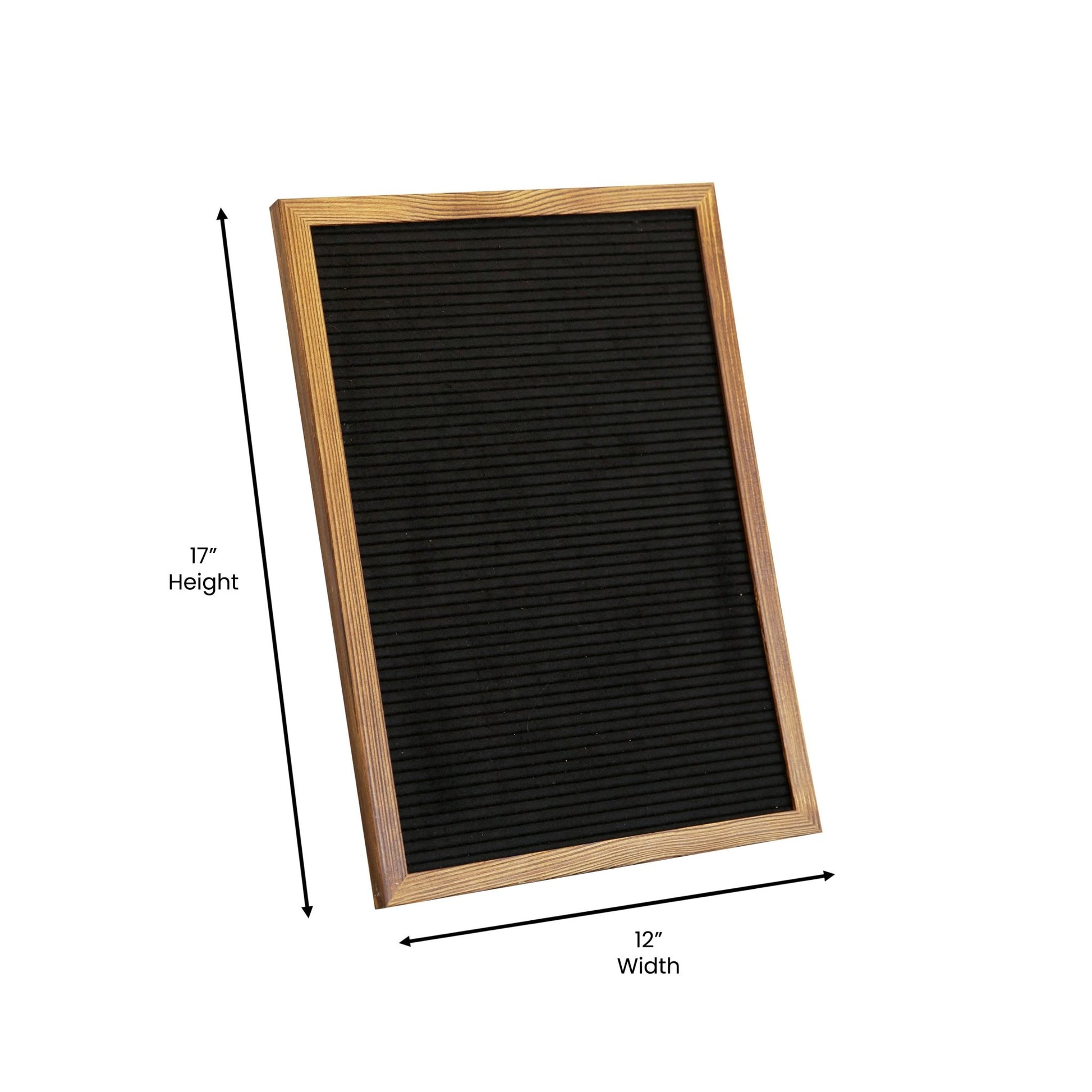 Gracie 12x17 Felt Letter Board with Wooden Frame, 389 PP Letters Including Numbers, Symbols and Icons, Canvas Carrying Case, Torched Wood/Felt - SchoolOutlet