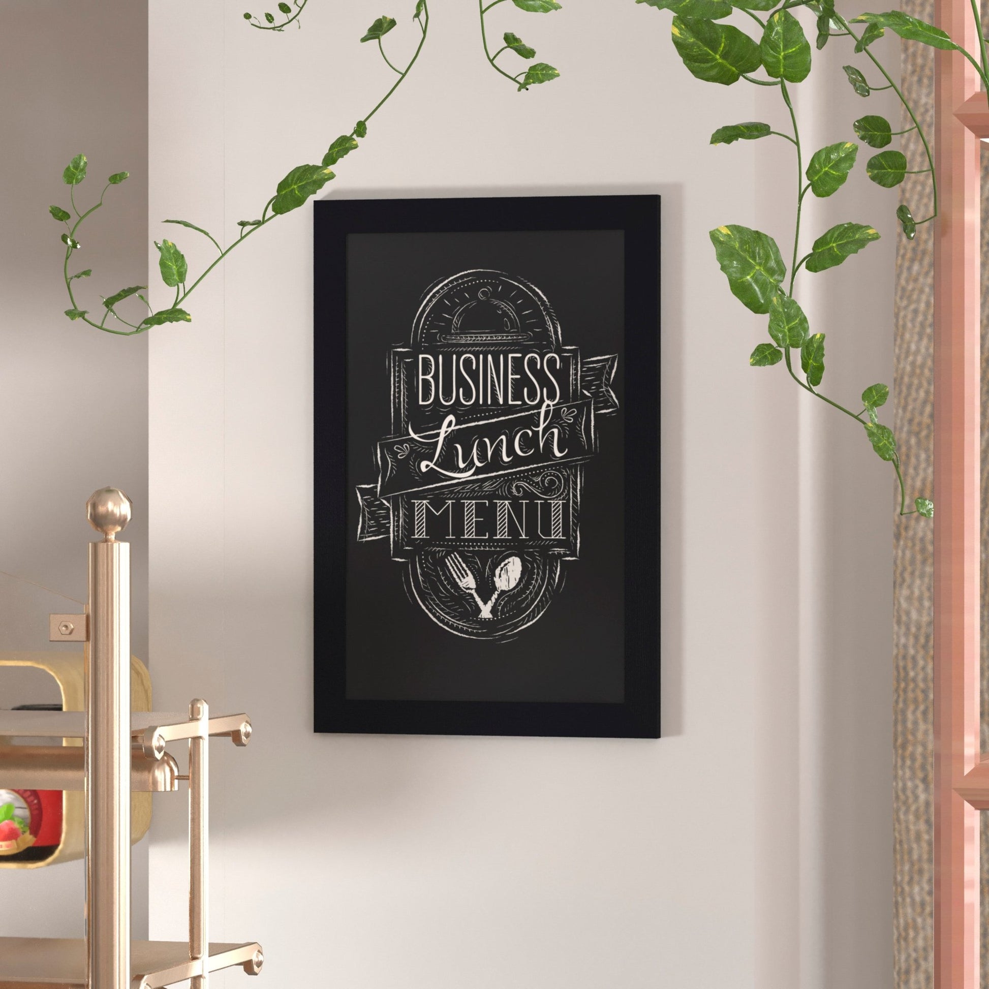 Canterbury 20" x 30" Wall Mount Magnetic Chalkboard Sign with Eraser, Hanging Wall Chalkboard Memo Board for Home, School, or Business - SchoolOutlet