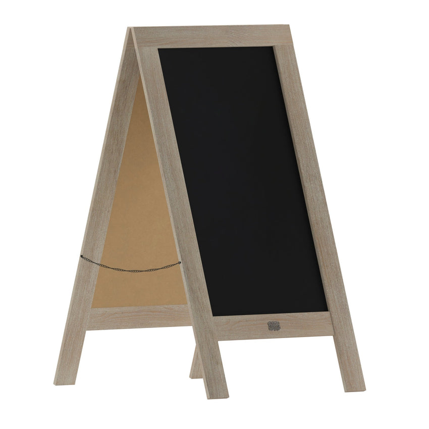 Canterbury 40" x 20" Vintage Wooden A-Frame Magnetic Indoor/Outdoor Chalkboard Sign, Freestanding Double Sided Extra Large Message Board, Black - SchoolOutlet