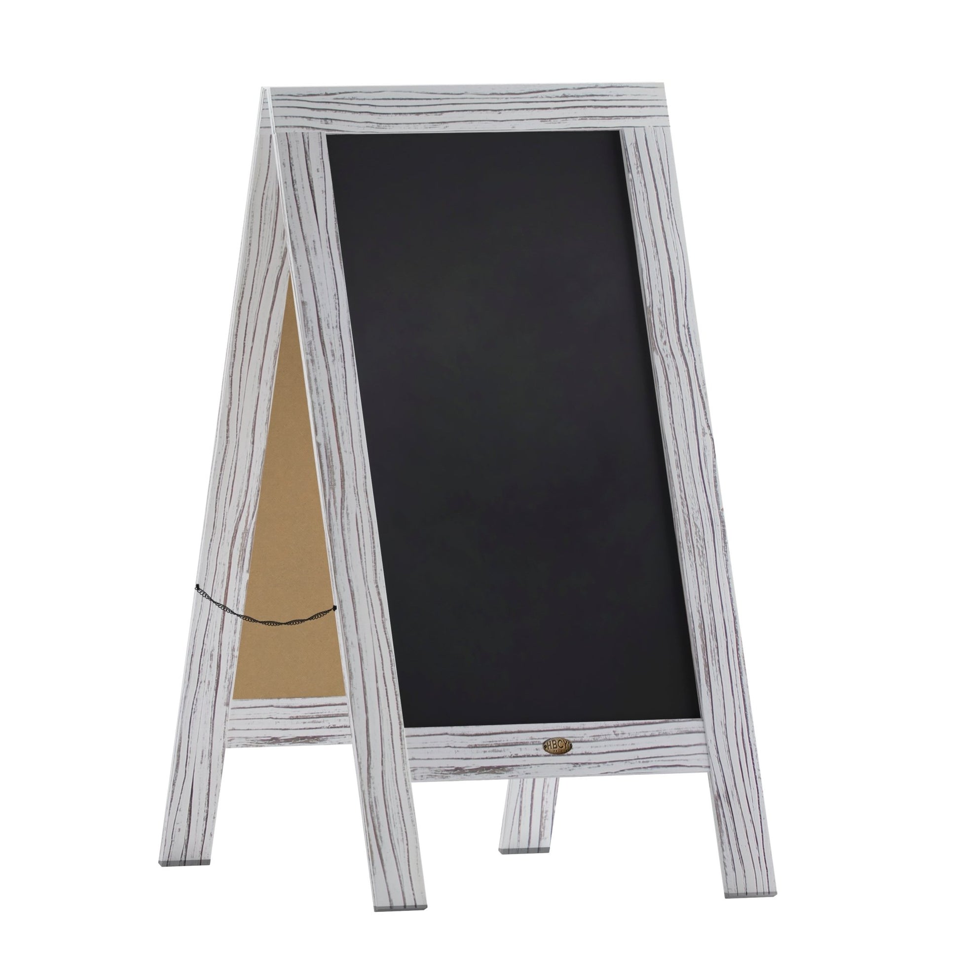 Canterbury 40" x 20" Vintage Wooden A-Frame Magnetic Indoor/Outdoor Chalkboard Sign, Freestanding Double Sided Extra Large Message Board, Black - SchoolOutlet