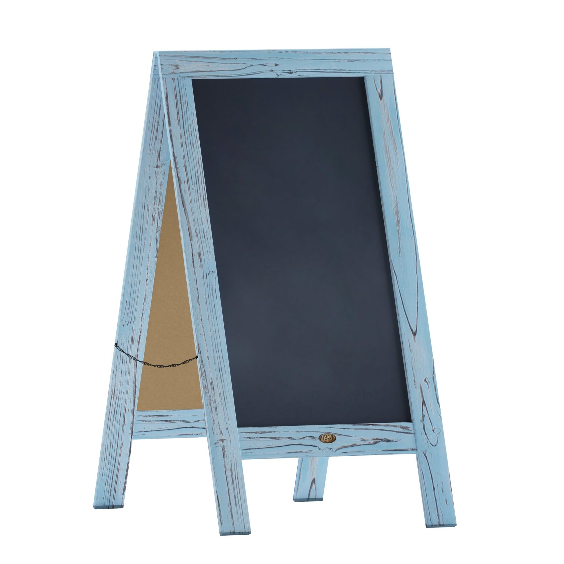 Canterbury 40" x 20" Vintage Wooden A-Frame Magnetic Indoor/Outdoor Chalkboard Sign, Freestanding Double Sided Extra Large Message Board, Black - SchoolOutlet