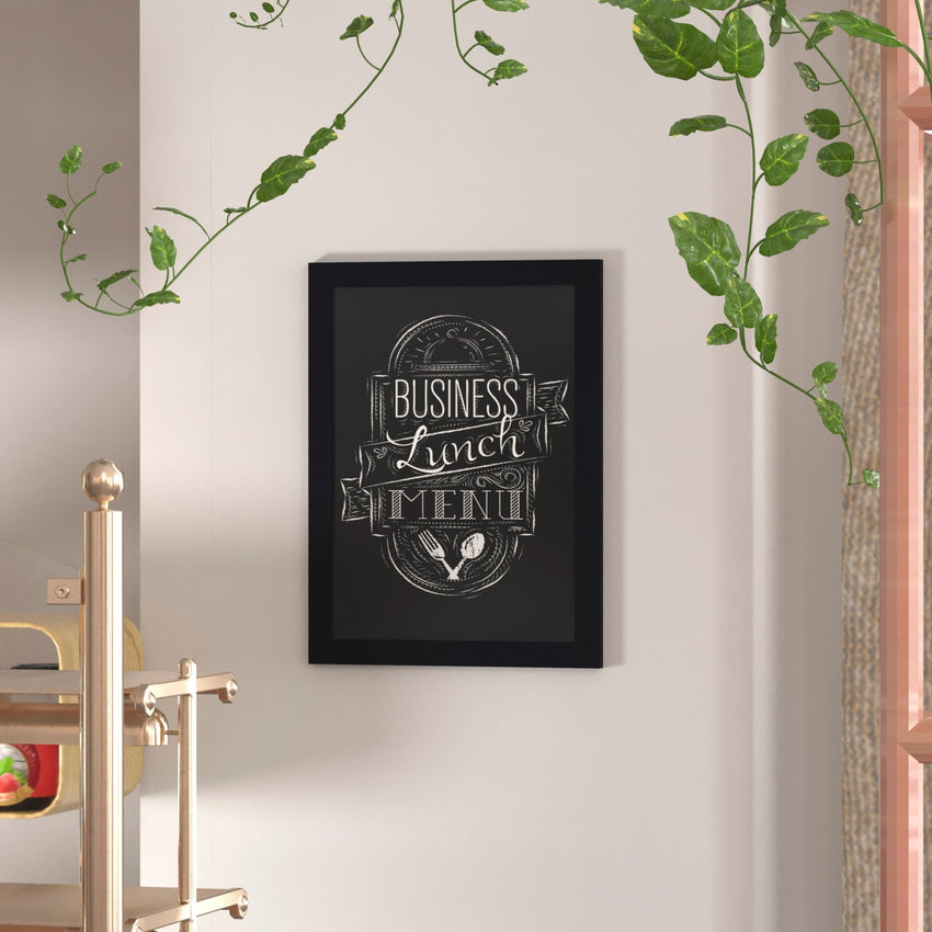 Canterbury 18" x 24" Wall Mount Magnetic Chalkboard Sign with Eraser, Hanging Wall Chalkboard Memo Board for Home, School, or Business - SchoolOutlet