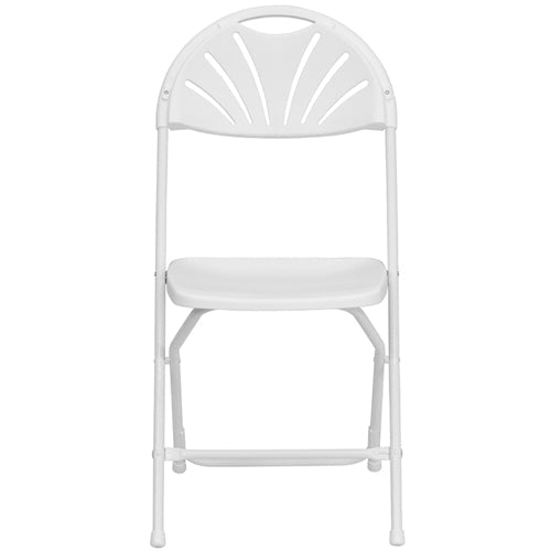 Flash Furniture HERCULES Series 800 lb. Capacity Plastic Fan Back Folding Chair(FLA-LE-L-4-WHITE-GG) - SchoolOutlet