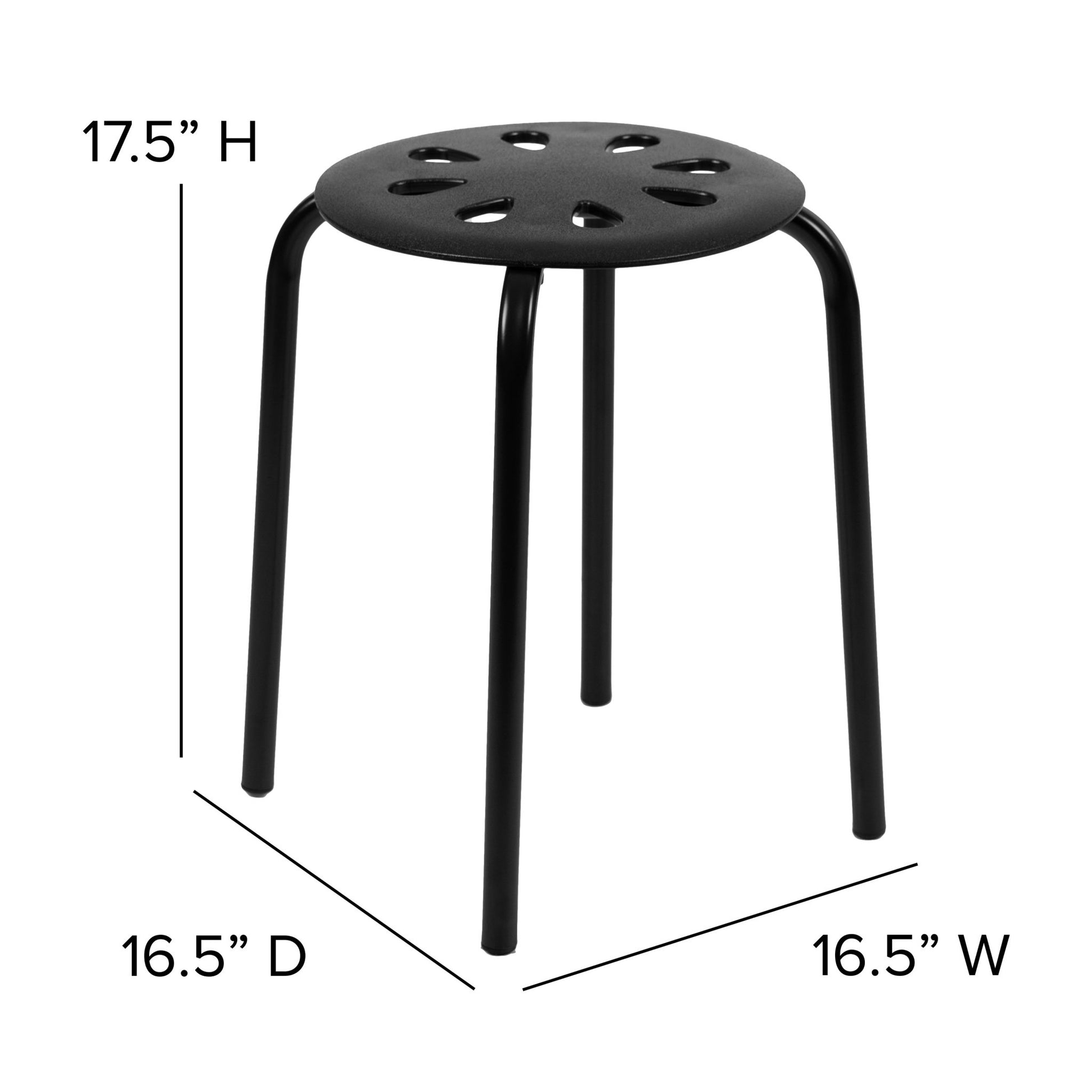 Bailey Plastic Nesting Stack Stools, 17.5"Height, (5 Pack) - SchoolOutlet