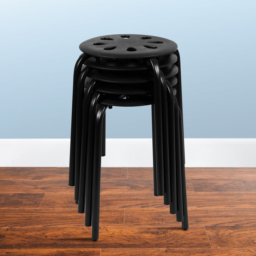 Bailey Plastic Nesting Stack Stools, 17.5"Height, (5 Pack) - SchoolOutlet