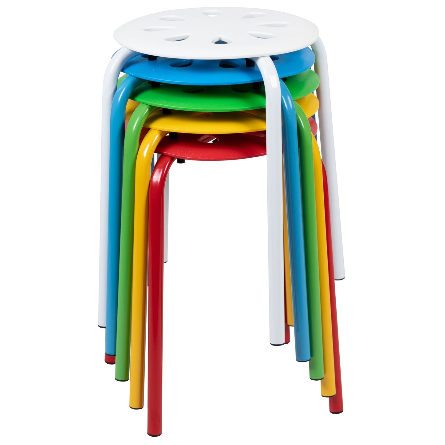 Bailey Plastic Nesting Stack Stools, 17.5"Height, (5 Pack) - SchoolOutlet