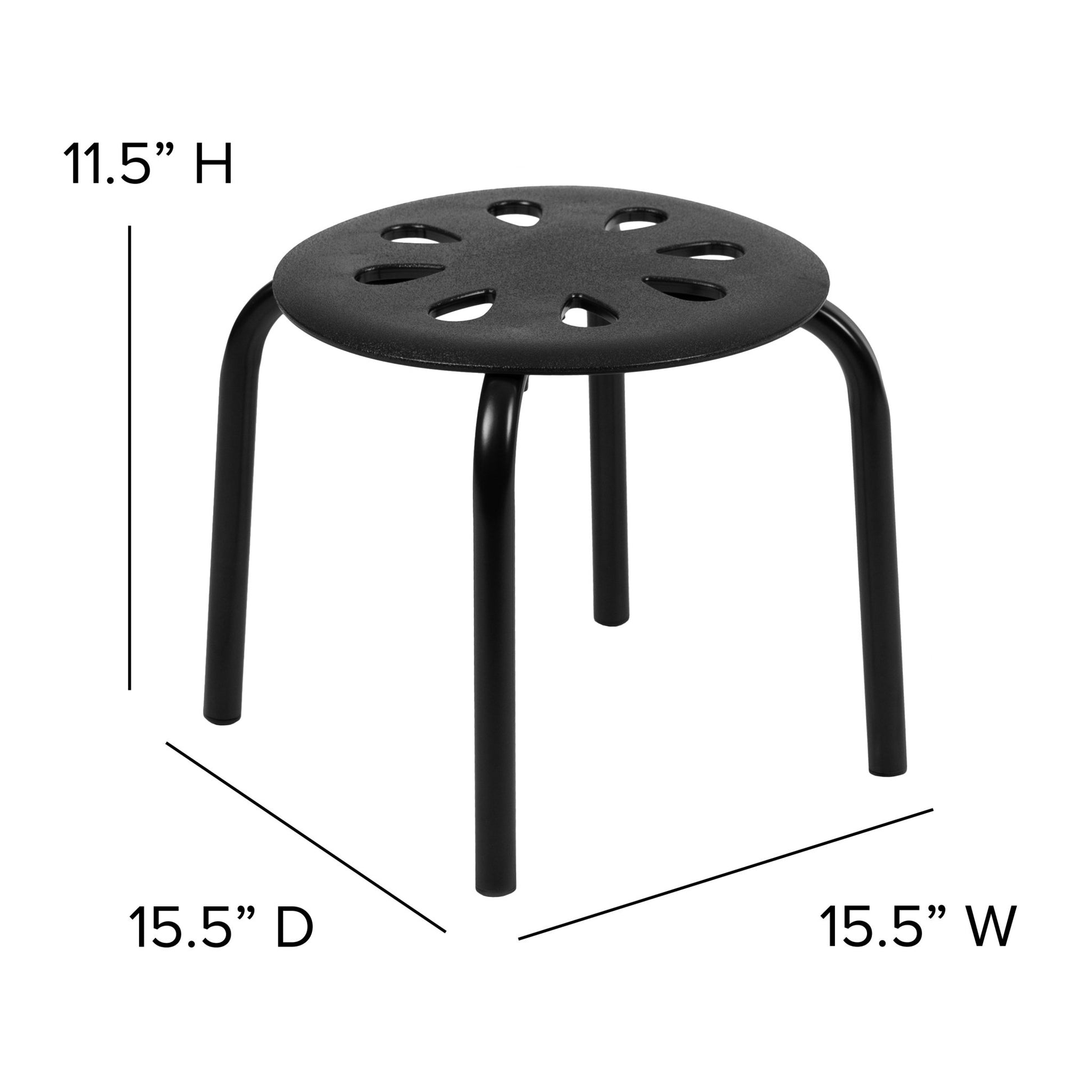 Bentley Plastic Nesting Stack Stools, 11.5"Height, (5 Pack) - SchoolOutlet
