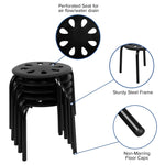 Bentley Plastic Nesting Stack Stools, 11.5