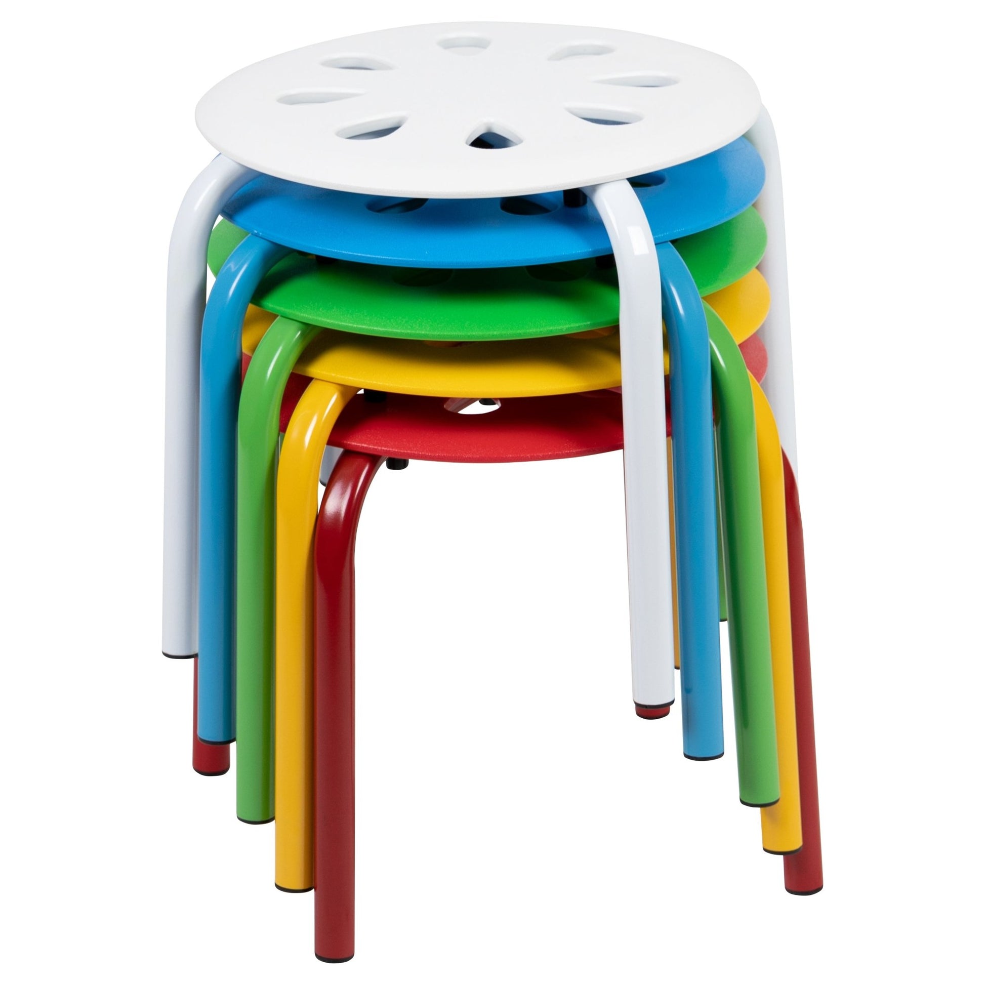 Bentley Plastic Nesting Stack Stools, 11.5"Height, (5 Pack) - SchoolOutlet