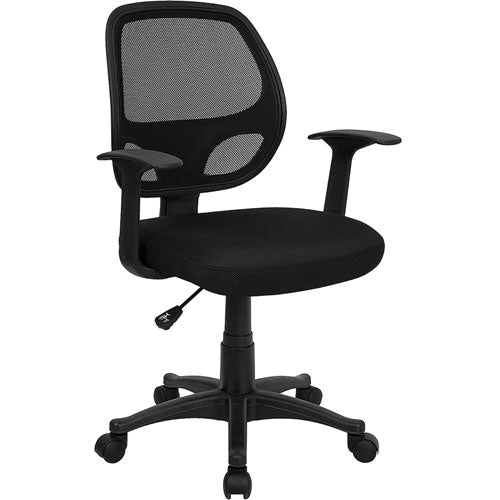Flash Furniture Mid-Back Black Mesh Computer Chair(FLA-LF-W-118A-BK-GG) - SchoolOutlet