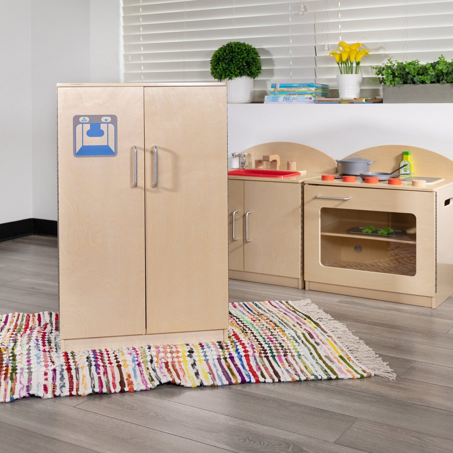 Hercules Children's Wooden Kitchen Refrigerator for Commercial or Home Use - Safe, Kid Friendly Design - SchoolOutlet