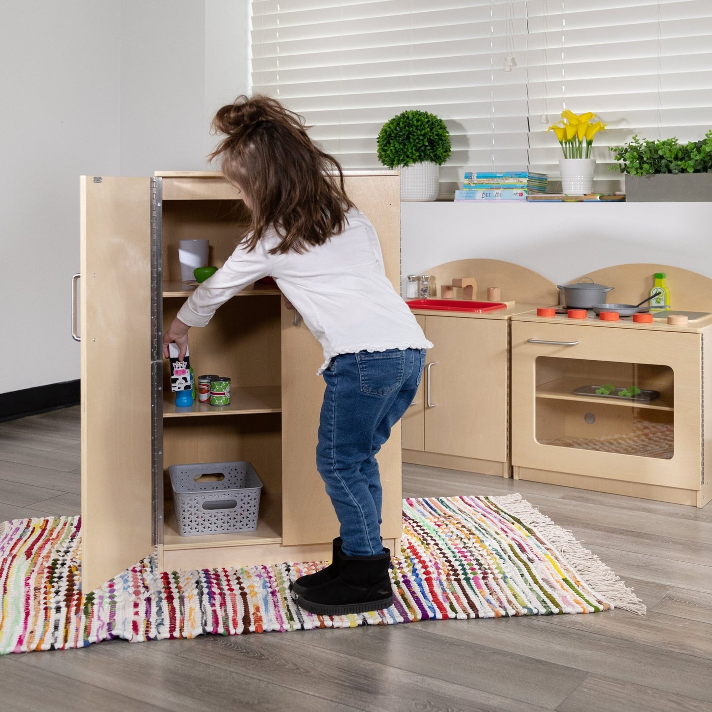 Hercules Children's Wooden Kitchen Refrigerator for Commercial or Home Use - Safe, Kid Friendly Design - SchoolOutlet