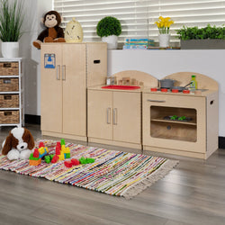 Hercules Children's Wooden Kitchen Set - Stove, Sink and Refrigerator for Commercial or Home Use - Safe, Kid Friendly Design