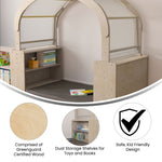 Bright Beginnings Commercial Grade Green Guard Certified Wooden Quiet Corner Reading Nook with Two Storage Shelf Units and Canopy - SchoolOutlet